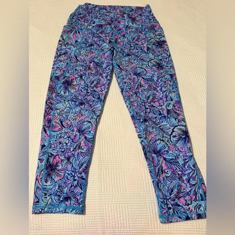 Lilly Pulitzer Blue & Pink Floral Leggings